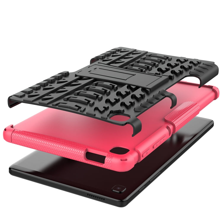 For Samsung Galaxy Tab A7 Lite Tire Texture Shockproof TPU+PC Protective Case with Holder