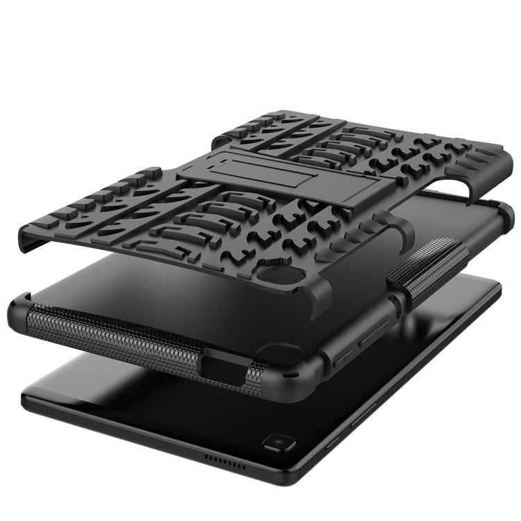 For Samsung Galaxy Tab A7 Lite Tire Texture Shockproof TPU+PC Protective Case with Holder