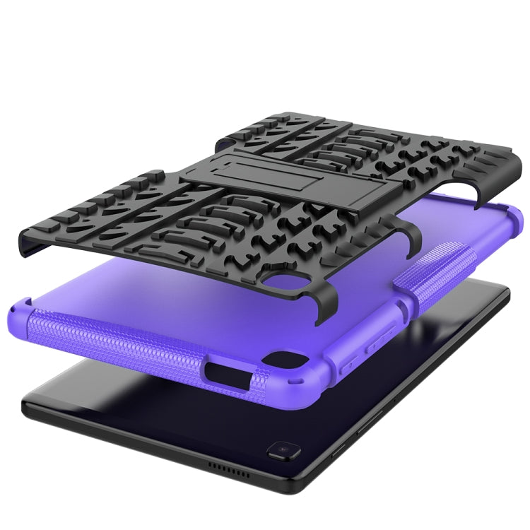 For Samsung Galaxy Tab A7 Lite Tire Texture Shockproof TPU+PC Protective Case with Holder