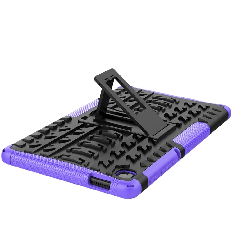 For Samsung Galaxy Tab A7 Lite Tire Texture Shockproof TPU+PC Protective Case with Holder