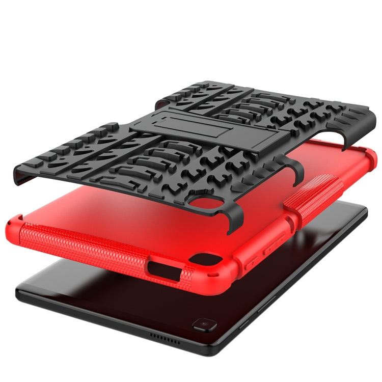 For Samsung Galaxy Tab A7 Lite Tire Texture Shockproof TPU+PC Protective Case with Holder