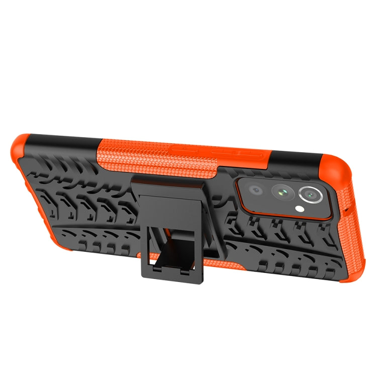 For Samsung Galaxy A82 Tire Texture Shockproof TPU+PC Protective Case with Holder