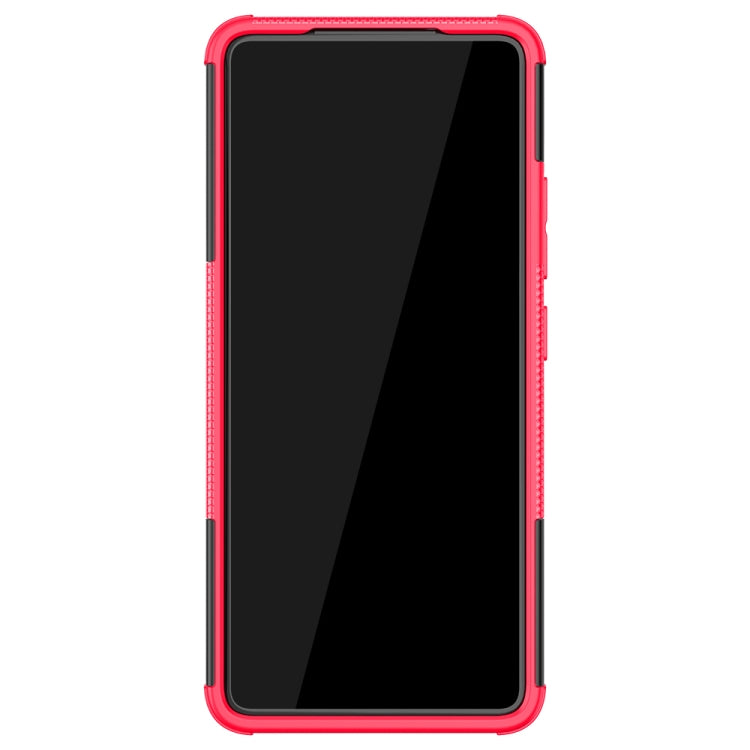 For Samsung Galaxy A82 Tire Texture Shockproof TPU+PC Protective Case with Holder