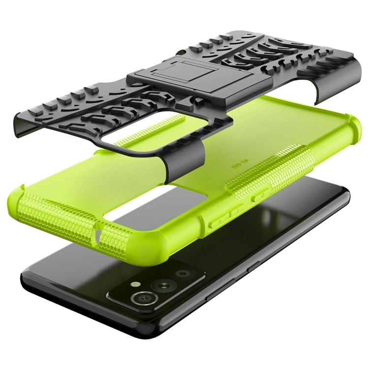 For Samsung Galaxy A82 Tire Texture Shockproof TPU+PC Protective Case with Holder