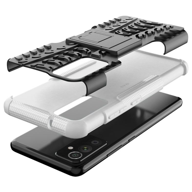 For Samsung Galaxy A82 Tire Texture Shockproof TPU+PC Protective Case with Holder