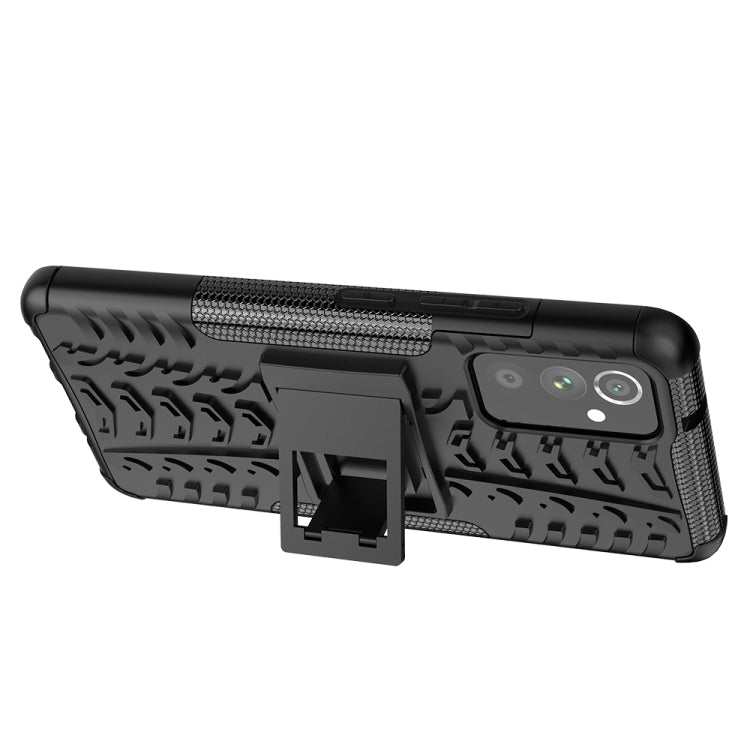 For Samsung Galaxy A82 Tire Texture Shockproof TPU+PC Protective Case with Holder