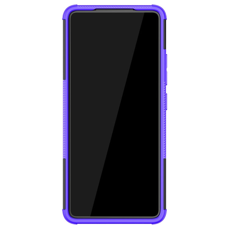 For Samsung Galaxy A82 Tire Texture Shockproof TPU+PC Protective Case with Holder