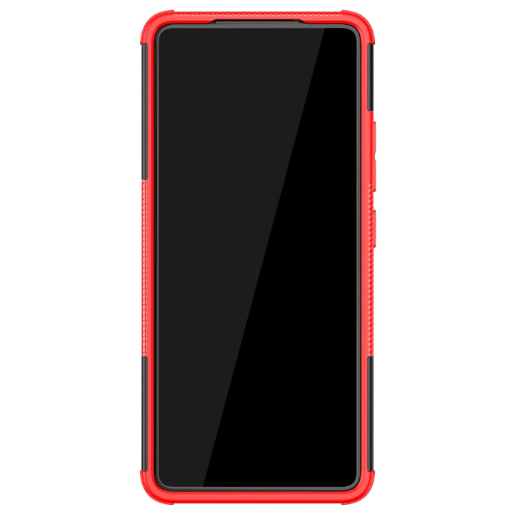 For Samsung Galaxy A82 Tire Texture Shockproof TPU+PC Protective Case with Holder
