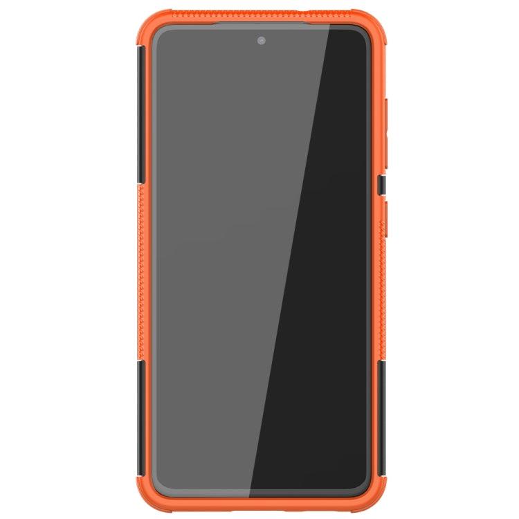 For Samsung Galaxy S21 FE Tire Texture Shockproof TPU+PC Protective Case with Holder