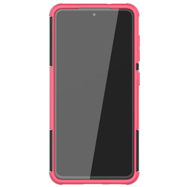 For Samsung Galaxy S21 FE Tire Texture Shockproof TPU+PC Protective Case with Holder