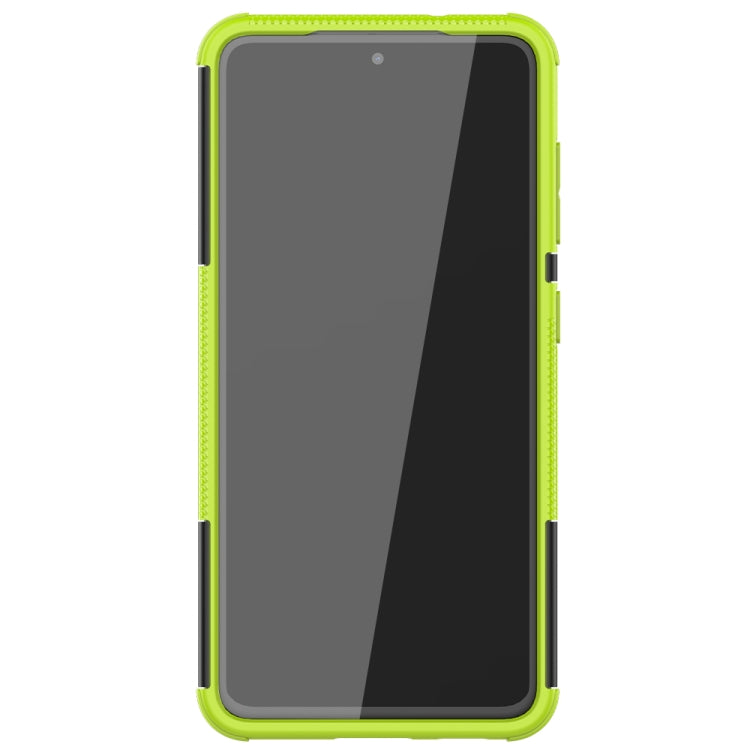 For Samsung Galaxy S21 FE Tire Texture Shockproof TPU+PC Protective Case with Holder