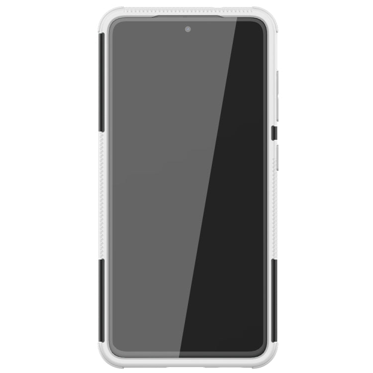 For Samsung Galaxy S21 FE Tire Texture Shockproof TPU+PC Protective Case with Holder