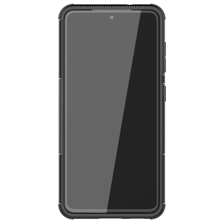 For Samsung Galaxy S21 FE Tire Texture Shockproof TPU+PC Protective Case with Holder