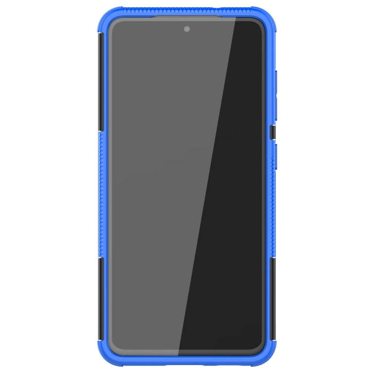 For Samsung Galaxy S21 FE Tire Texture Shockproof TPU+PC Protective Case with Holder