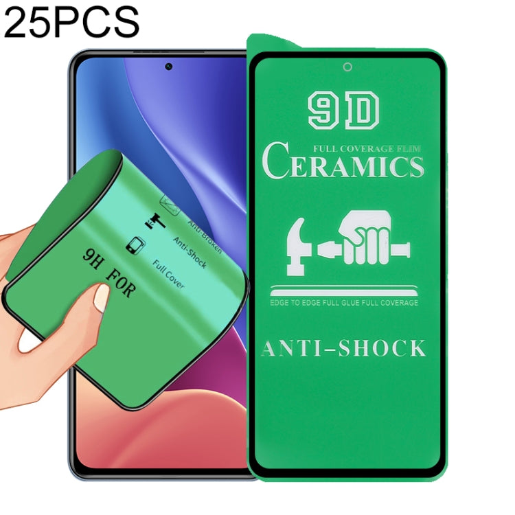 For Xiaomi Redmi K40 Pro 25 PCS 9D Full Screen Full Glue Ceramic Film