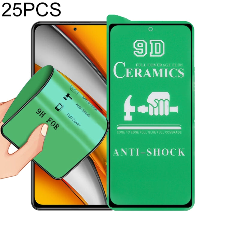For Xiaomi Poco F3 25 PCS 9D Full Screen Full Glue Ceramic Film