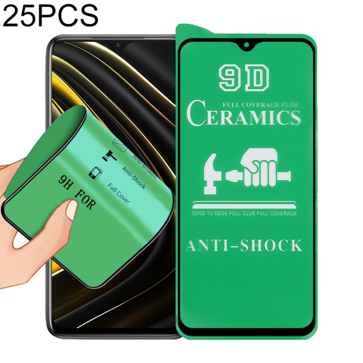 For Xiaomi Poco M3 25 PCS 9D Full Screen Full Glue Ceramic Film