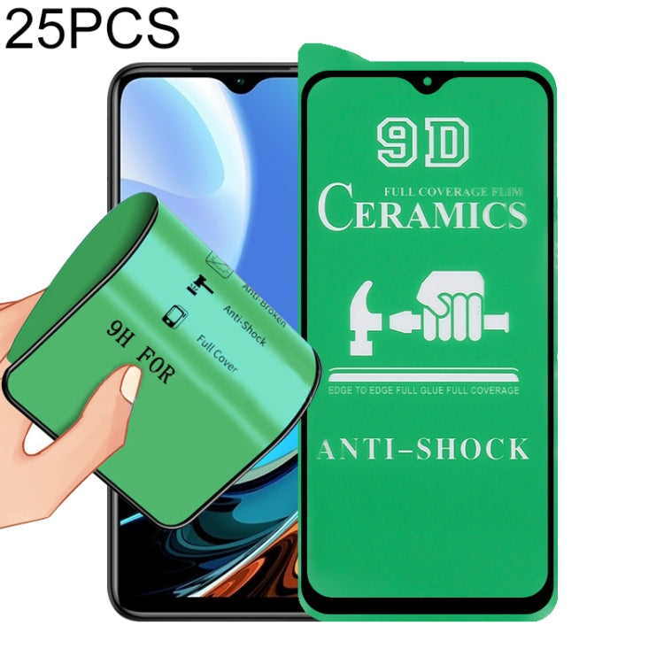 For Xiaomi Redmi 9 Power / Redmi 9 / Redmi 9T 25 PCS 9D Full Screen Full Glue Ceramic Film