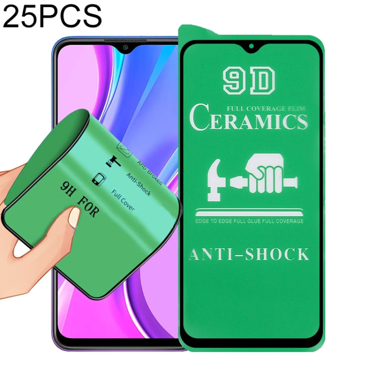 For Xiaomi Redmi 9 Prime 25 PCS 9D Full Screen Full Glue Ceramic Film
