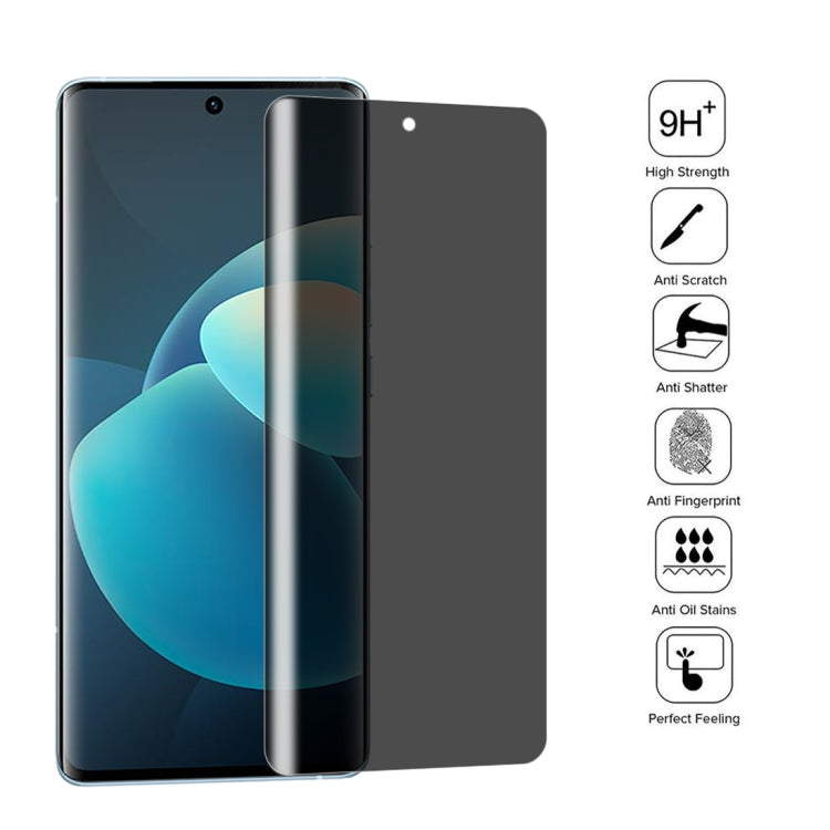 For vivo X60 Pro / X60 Pro+ / X60t Pro+ 0.3mm 9H Surface Hardness 3D Curved Surface Privacy Glass Film
