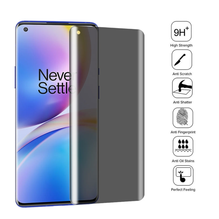 For OnePlus 8 Pro 0.3mm 9H Surface Hardness 3D Curved Surface Privacy Glass Film