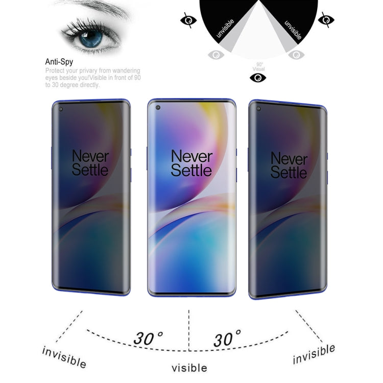 For OnePlus 8 Pro 0.3mm 9H Surface Hardness 3D Curved Surface Privacy Glass Film