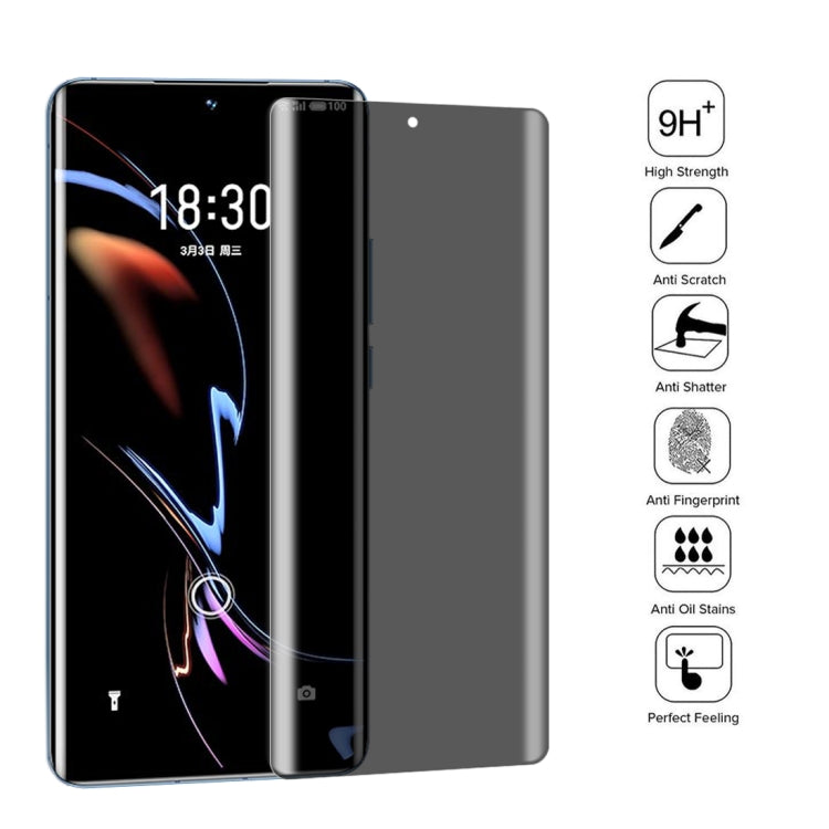 For Meizu 18 Pro / 18s Pro 0.3mm 9H Surface Hardness 3D Curved Surface Privacy Glass Film