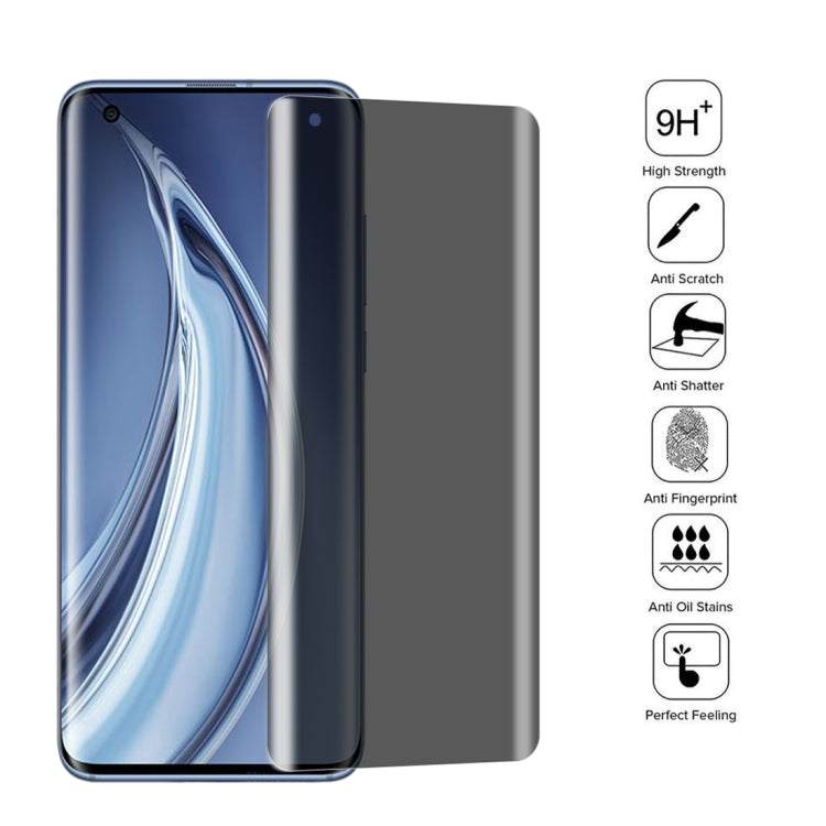 For Xiaomi Mi 10 Pro 0.3mm 9H Surface Hardness 3D Curved Surface Privacy Glass Film