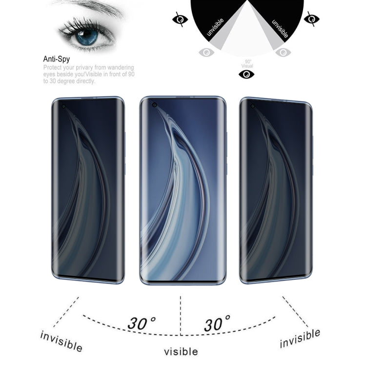 For Xiaomi Mi 10 Pro 0.3mm 9H Surface Hardness 3D Curved Surface Privacy Glass Film