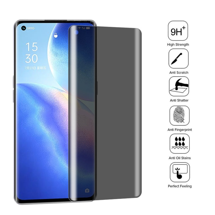 For OPPO Reno5 Pro 5G 0.3mm 9H Surface Hardness 3D Curved Surface Privacy Glass Film