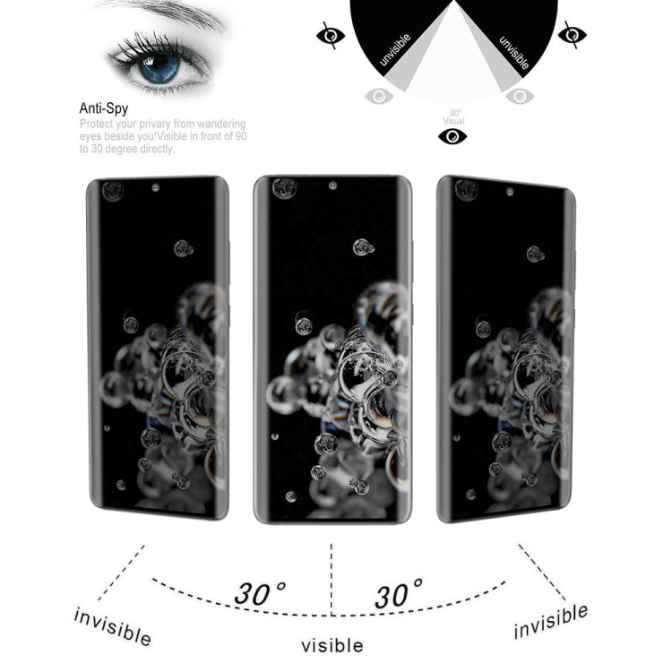 For Samsung Galaxy S20 Ultra 25pcs 0.3mm 9H Surface Hardness 3D Curved Surface Privacy Glass Film