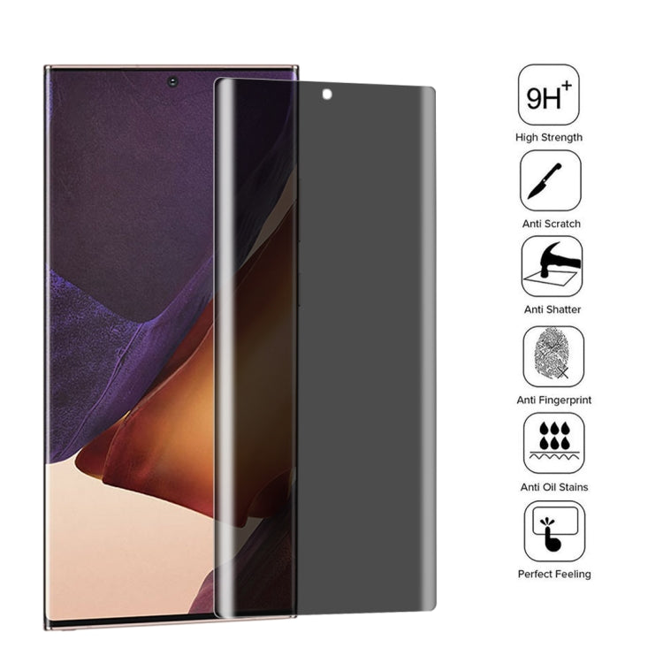 For Samsung Galaxy Note20 Ultra 25pcs 0.3mm 9H Surface Hardness 3D Curved Surface Privacy Glass Film