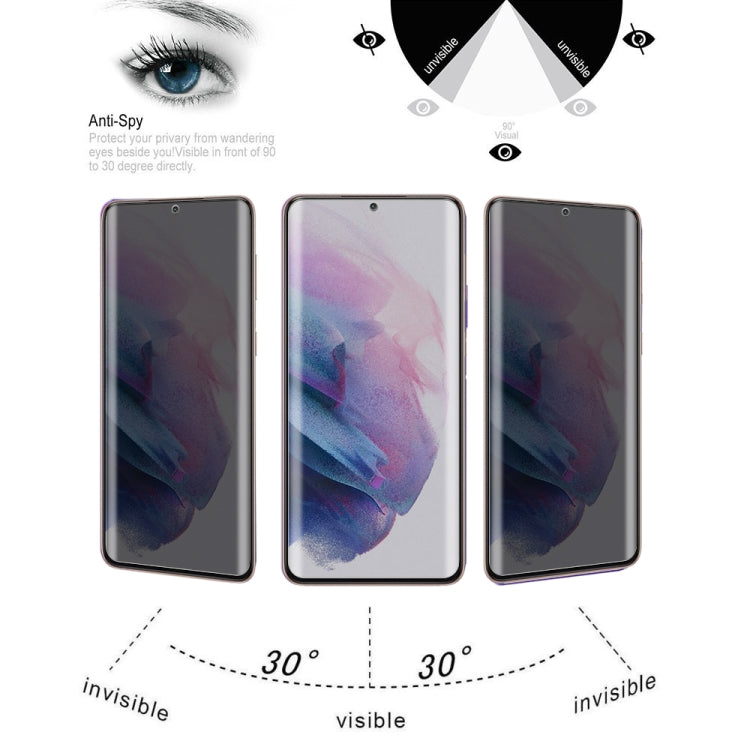 For Samsung Galaxy S21+ 5G 25pcs 0.3mm 9H Surface Hardness 3D Curved Surface Privacy Glass Film