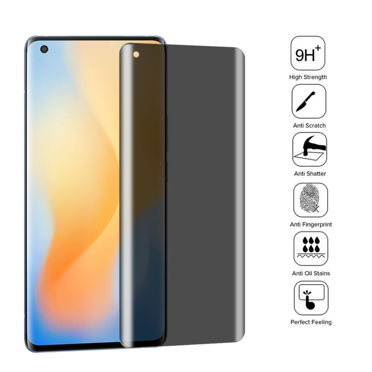 For vivo X50 Pro 25 PCS 0.3mm 9H Surface Hardness 3D Curved Surface Privacy Glass Film