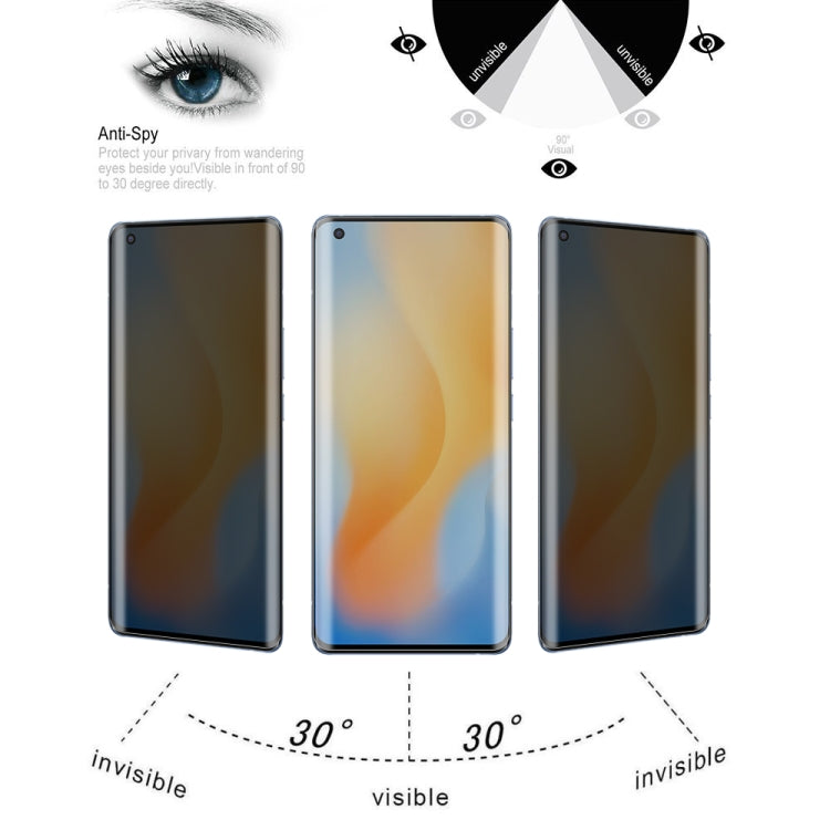 For vivo X50 Pro 25 PCS 0.3mm 9H Surface Hardness 3D Curved Surface Privacy Glass Film