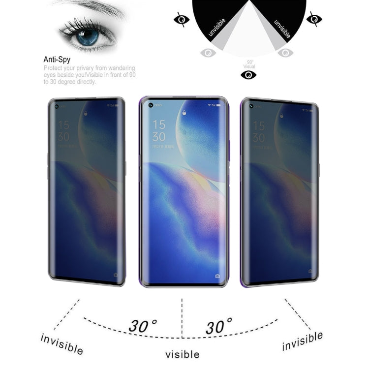 For OPPO Reno5 Pro 5G 25 PCS 0.3mm 9H Surface Hardness 3D Curved Surface Privacy Glass Film