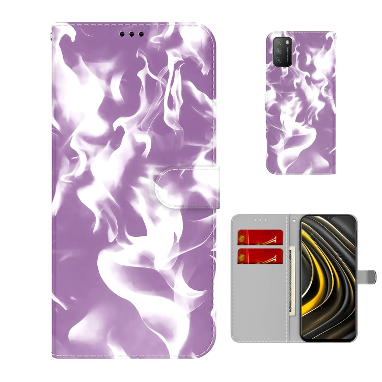 For Xiaomi Poco M3 / Redmi 9 Power / Redmi 9T / Redmi Note 9 4G Cloud Fog Pattern Horizontal Flip Leather Case with Holder & Card Slot & Wallet