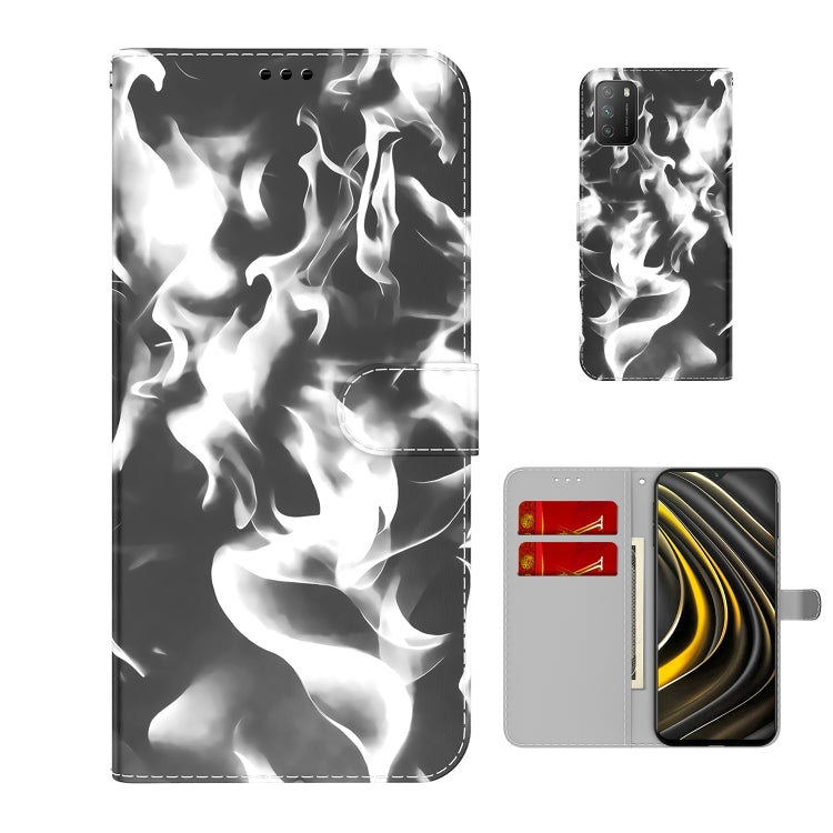 For Xiaomi Poco M3 / Redmi 9 Power / Redmi 9T / Redmi Note 9 4G Cloud Fog Pattern Horizontal Flip Leather Case with Holder & Card Slot & Wallet
