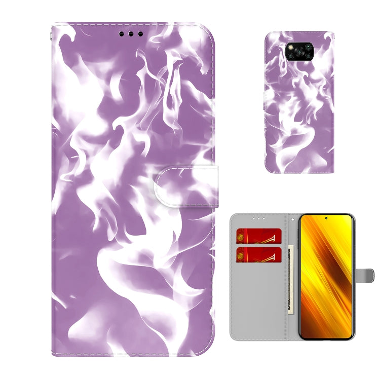 For Xiaomi Poco X3 NFC Cloud Fog Pattern Horizontal Flip Leather Case with Holder & Card Slot & Wallet