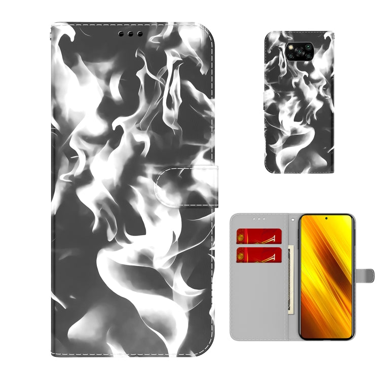 For Xiaomi Poco X3 NFC Cloud Fog Pattern Horizontal Flip Leather Case with Holder & Card Slot & Wallet