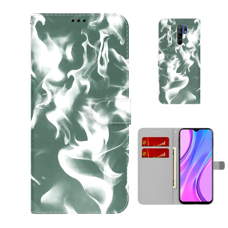 For  Xiaomi Redmi 9 / 9 Prime / Poco M2 Cloud Fog Pattern Horizontal Flip Leather Case with Holder & Card Slot & Wallet