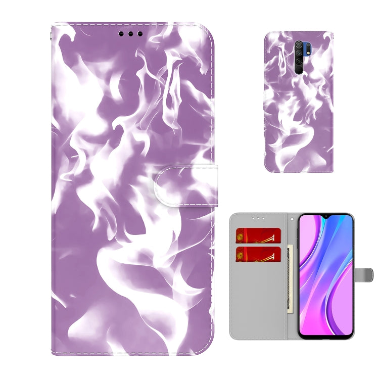 For  Xiaomi Redmi 9 / 9 Prime / Poco M2 Cloud Fog Pattern Horizontal Flip Leather Case with Holder & Card Slot & Wallet