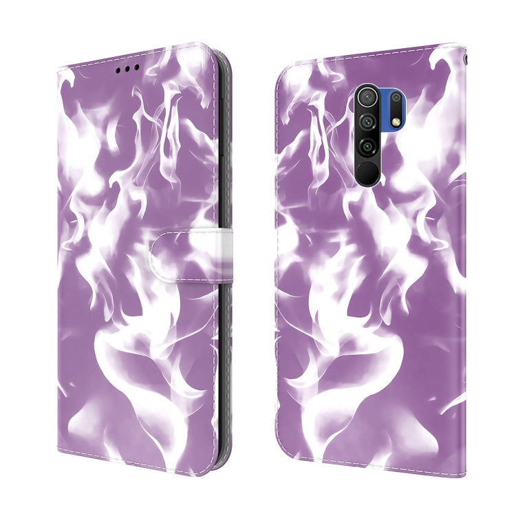 For  Xiaomi Redmi 9 / 9 Prime / Poco M2 Cloud Fog Pattern Horizontal Flip Leather Case with Holder & Card Slot & Wallet