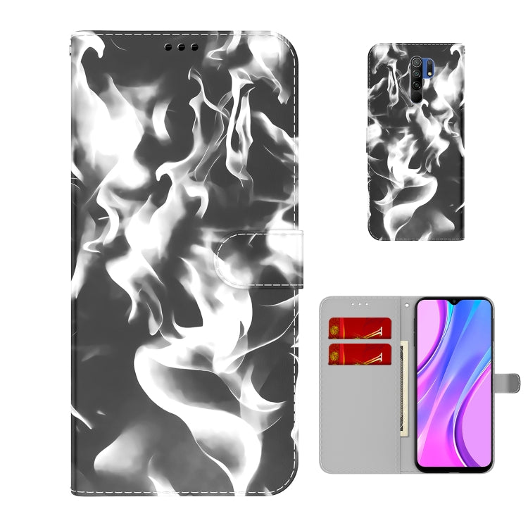 For  Xiaomi Redmi 9 / 9 Prime / Poco M2 Cloud Fog Pattern Horizontal Flip Leather Case with Holder & Card Slot & Wallet