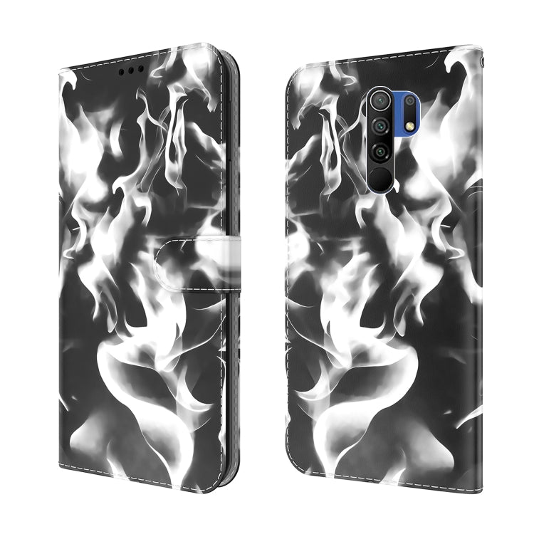 For  Xiaomi Redmi 9 / 9 Prime / Poco M2 Cloud Fog Pattern Horizontal Flip Leather Case with Holder & Card Slot & Wallet