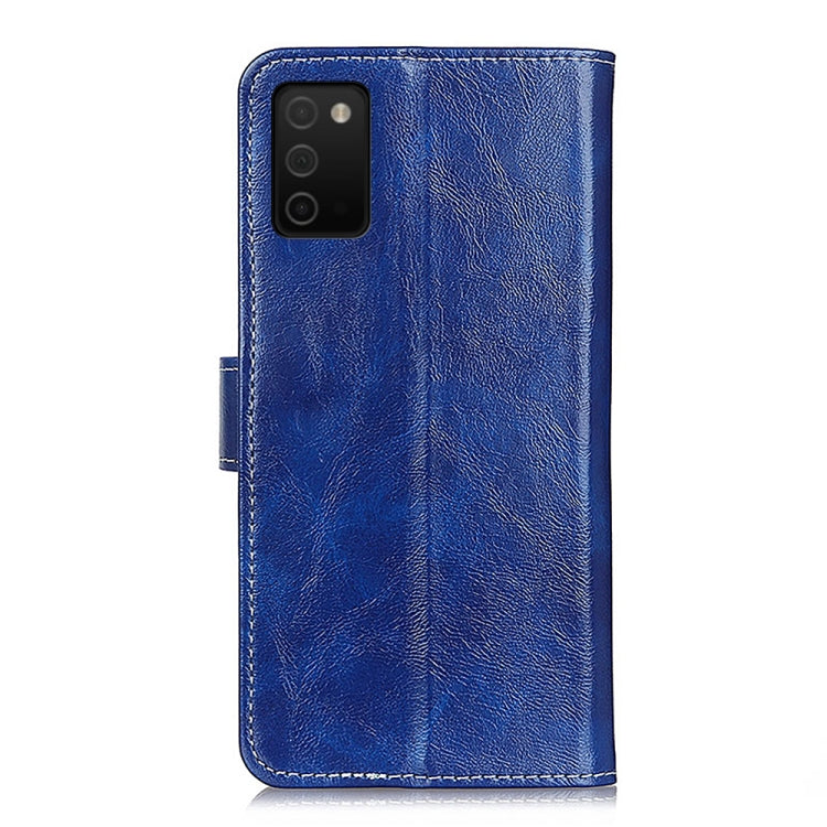 For Samsung Galaxy A03s 166mm Version Retro Crazy Horse Texture Horizontal Flip Leather Case with Holder & Card Slots & Photo Frame & Wallet