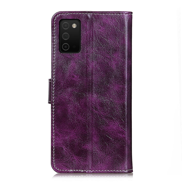 For Samsung Galaxy A03s 166mm Version Retro Crazy Horse Texture Horizontal Flip Leather Case with Holder & Card Slots & Photo Frame & Wallet