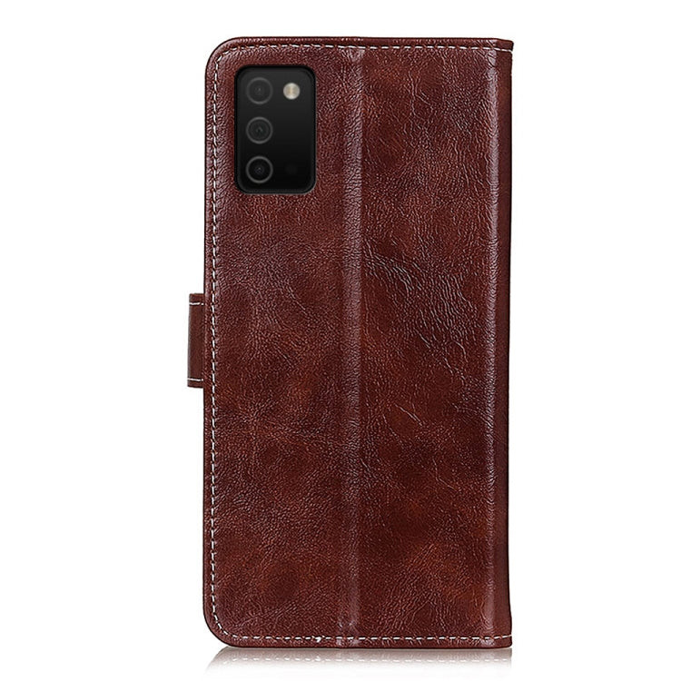 For Samsung Galaxy A03s 166mm Version Retro Crazy Horse Texture Horizontal Flip Leather Case with Holder & Card Slots & Photo Frame & Wallet