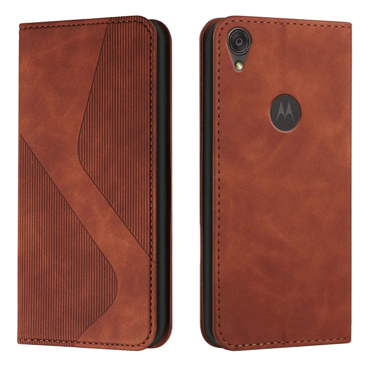 For Motorola Moto E6 Skin Feel Magnetic S-type Solid Color Horizontal Flip Leather Case with Holder & Card Slot & Wallet