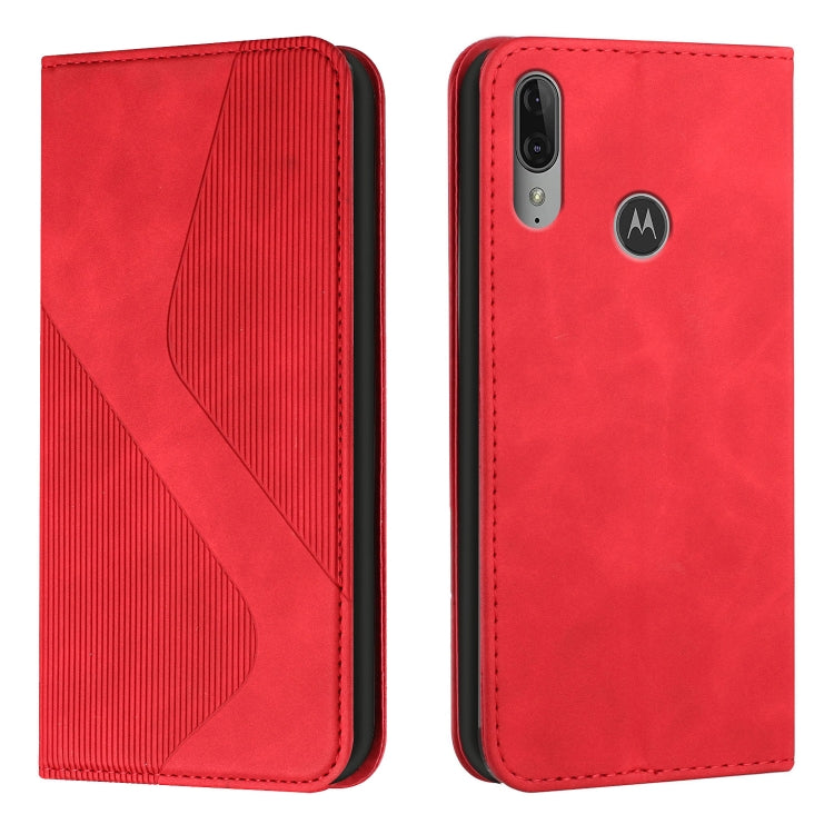 For Motorola Moto E6 Plus Skin Feel Magnetic S-type Solid Color Horizontal Flip Leather Case with Holder & Card Slot & Wallet